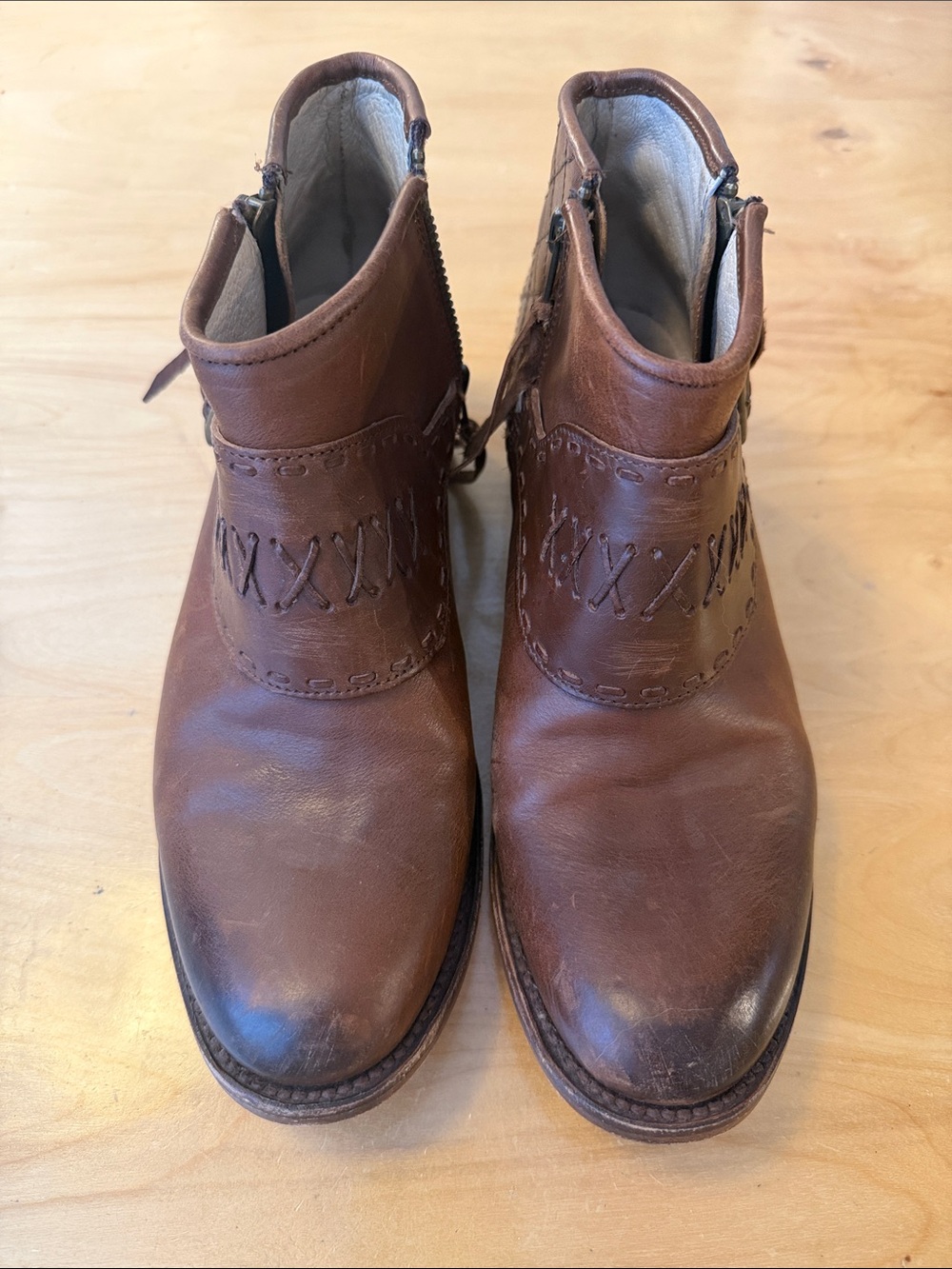 Freebird by Steven Grand Leather Ankle Booties with Stitch Detail